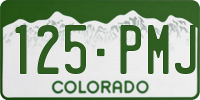 CO license plate 125PMJ