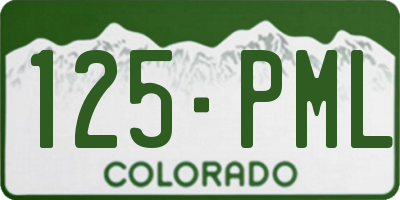 CO license plate 125PML