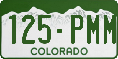 CO license plate 125PMM