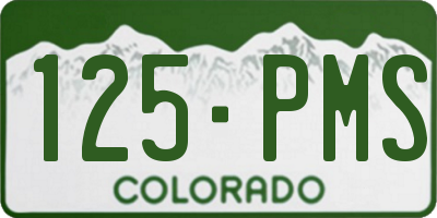 CO license plate 125PMS