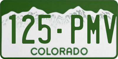 CO license plate 125PMV