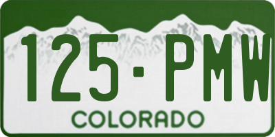 CO license plate 125PMW