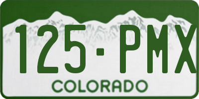 CO license plate 125PMX