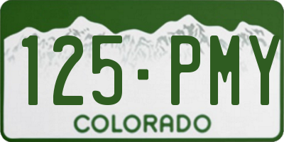 CO license plate 125PMY