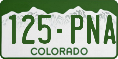 CO license plate 125PNA