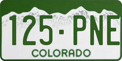 CO license plate 125PNE