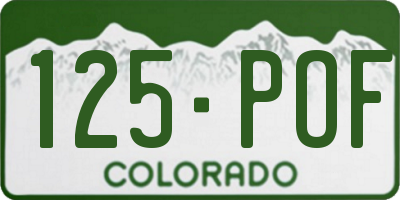 CO license plate 125POF