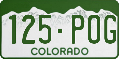CO license plate 125POG