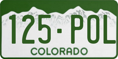 CO license plate 125POL