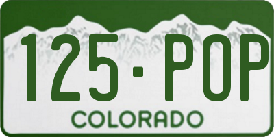 CO license plate 125POP