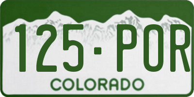 CO license plate 125POR