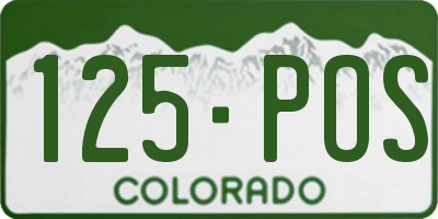 CO license plate 125POS