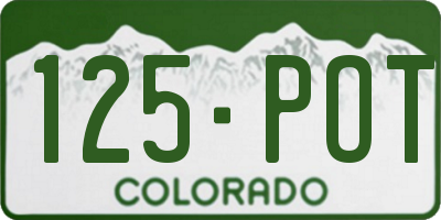 CO license plate 125POT