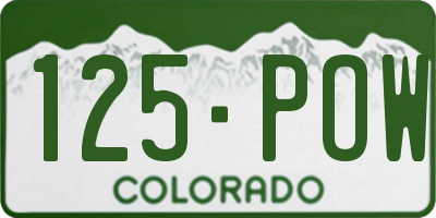 CO license plate 125POW
