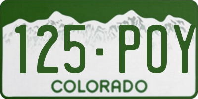 CO license plate 125POY