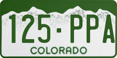 CO license plate 125PPA