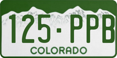 CO license plate 125PPB