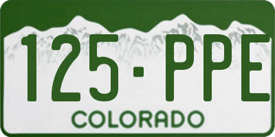 CO license plate 125PPE