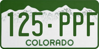 CO license plate 125PPF