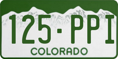 CO license plate 125PPI