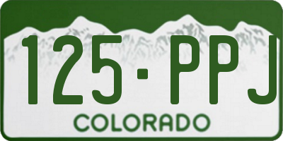 CO license plate 125PPJ