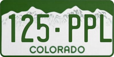 CO license plate 125PPL