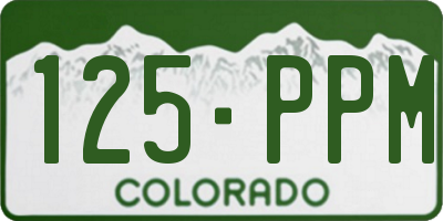CO license plate 125PPM