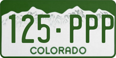 CO license plate 125PPP