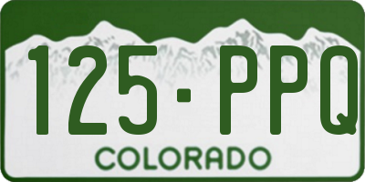 CO license plate 125PPQ