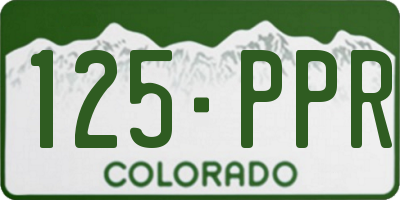CO license plate 125PPR