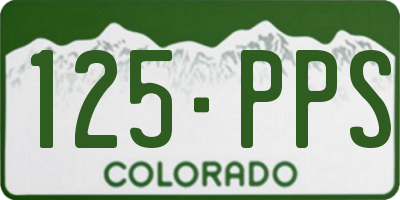 CO license plate 125PPS