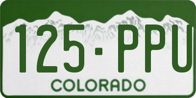 CO license plate 125PPU