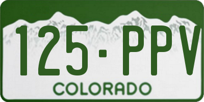 CO license plate 125PPV