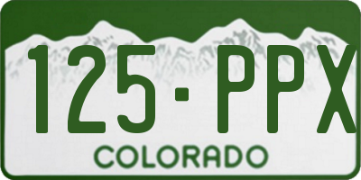 CO license plate 125PPX