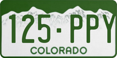 CO license plate 125PPY