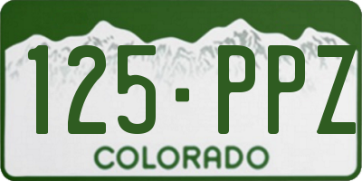 CO license plate 125PPZ