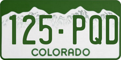 CO license plate 125PQD