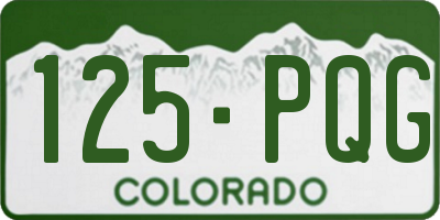 CO license plate 125PQG