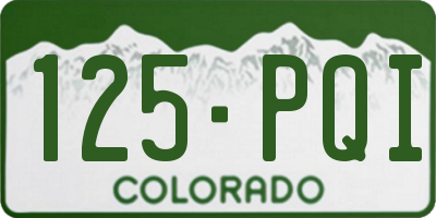 CO license plate 125PQI