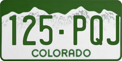 CO license plate 125PQJ