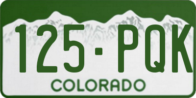 CO license plate 125PQK