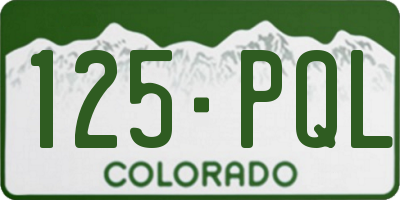 CO license plate 125PQL