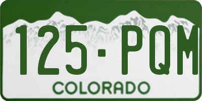 CO license plate 125PQM