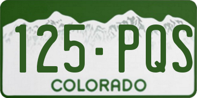 CO license plate 125PQS