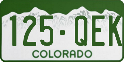 CO license plate 125QEK