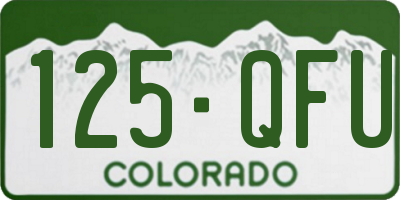 CO license plate 125QFU
