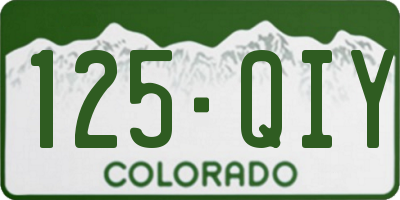 CO license plate 125QIY