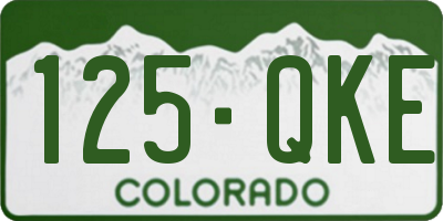 CO license plate 125QKE