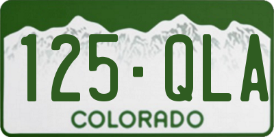 CO license plate 125QLA