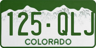CO license plate 125QLJ